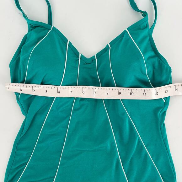 80s teal one piece swimsuit bathing suit 1980s vintage - Picture 4 of 10